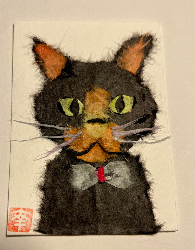 Kuro ( cat named Black) aceo art card