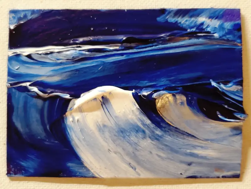 STORMY CLOUDY SEA 3 aceo art card
