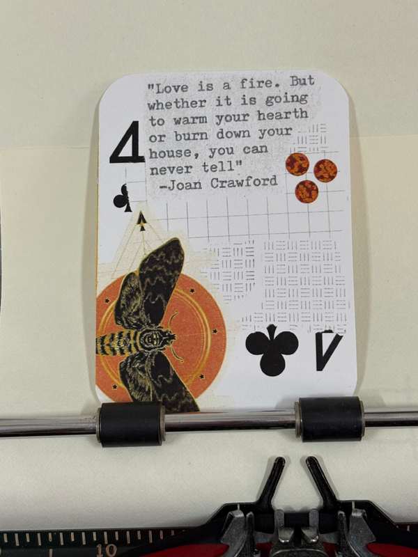 Moth Joan Crawford quote micro collage print by Mazerzine aceo art card