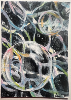 Bubble Stream aceo art card thumbnail 1