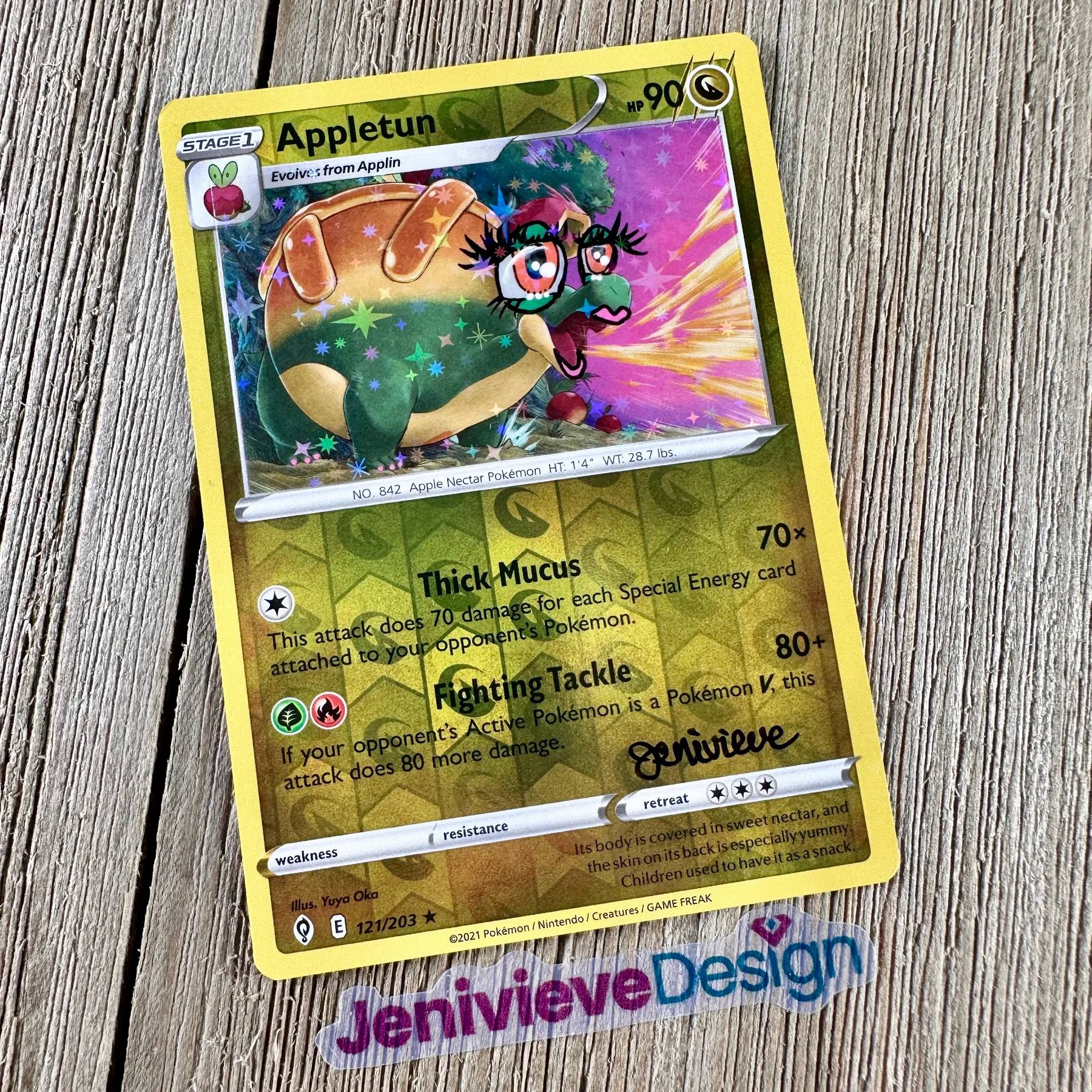 Yassified Pokémon: Appletun aceo art card