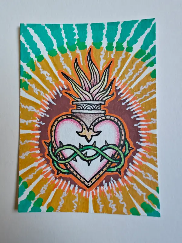 SACRED HEART - Somewhat Traditional #3 aceo art card