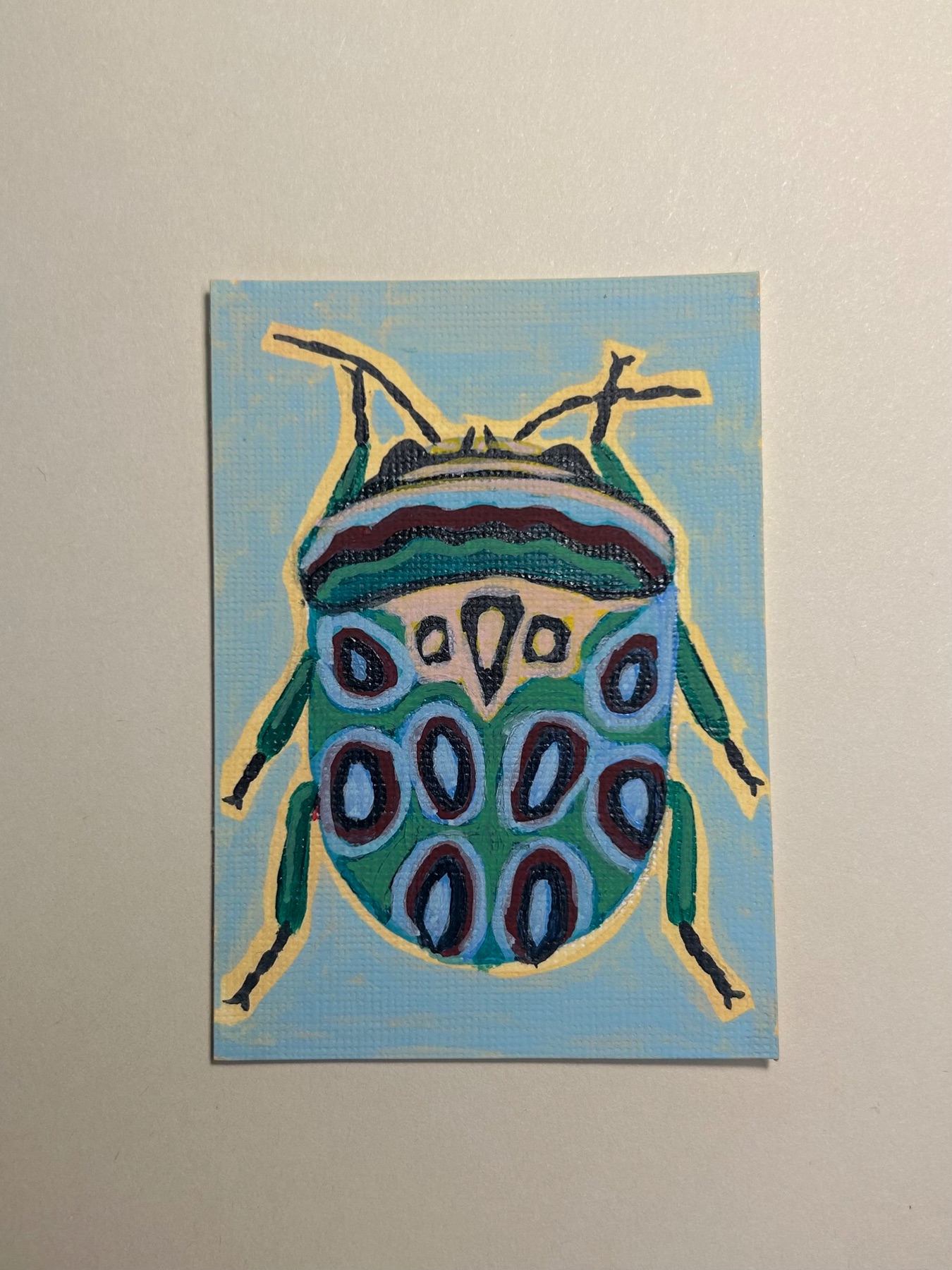 Beetle aceo art card
