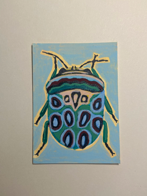 Beetle aceo art card thumbnail 1