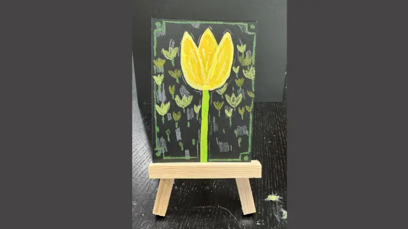 Yellow Tulip aceo art card