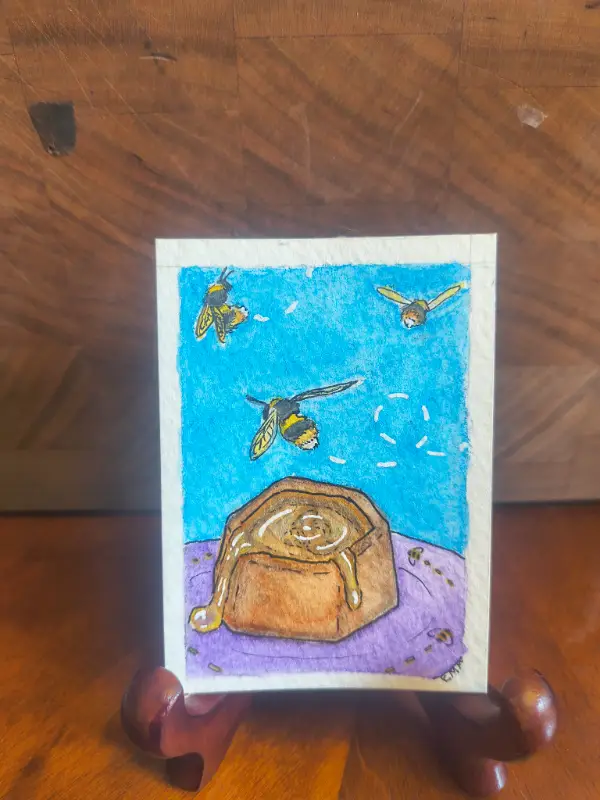 Honey Buzz aceo art card