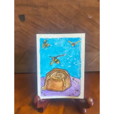 Honey Buzz aceo art card thumbnail 1
