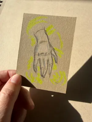 Untitled Hand Study - Mixed Media ACEO aceo art card thumbnail 1