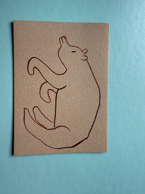 Cave bear 2 aceo art card thumbnail 1