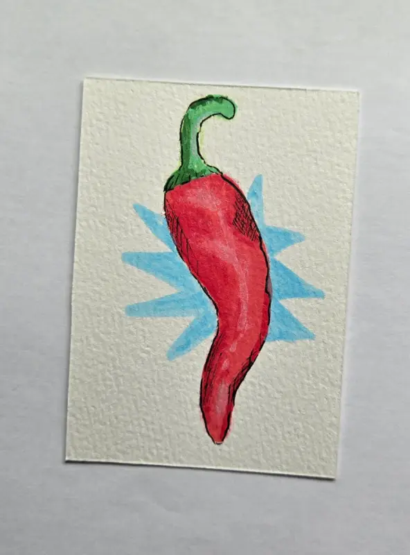 Red Pepper aceo art card