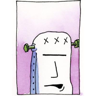 "Frankie croons" aceo art card thumbnail 1