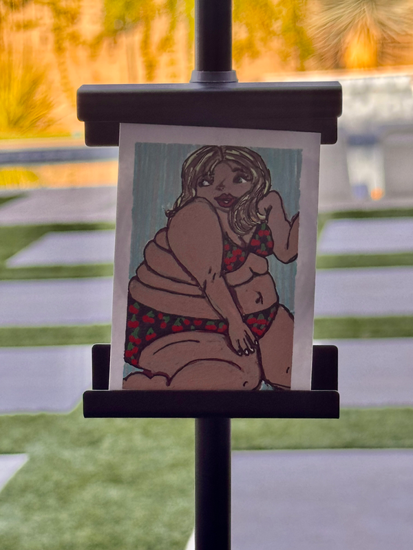 OOAK ACEO Acrylic and Watercolor “Beautiful” aceo art card