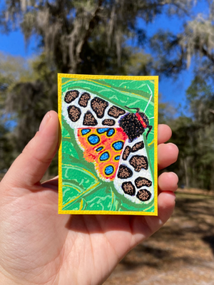 Garden Tiger Moth aceo art card thumbnail 2
