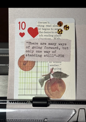 Peach Quote Card #224 by Mazerzine collage FDR fruit card aceo art card thumbnail 1