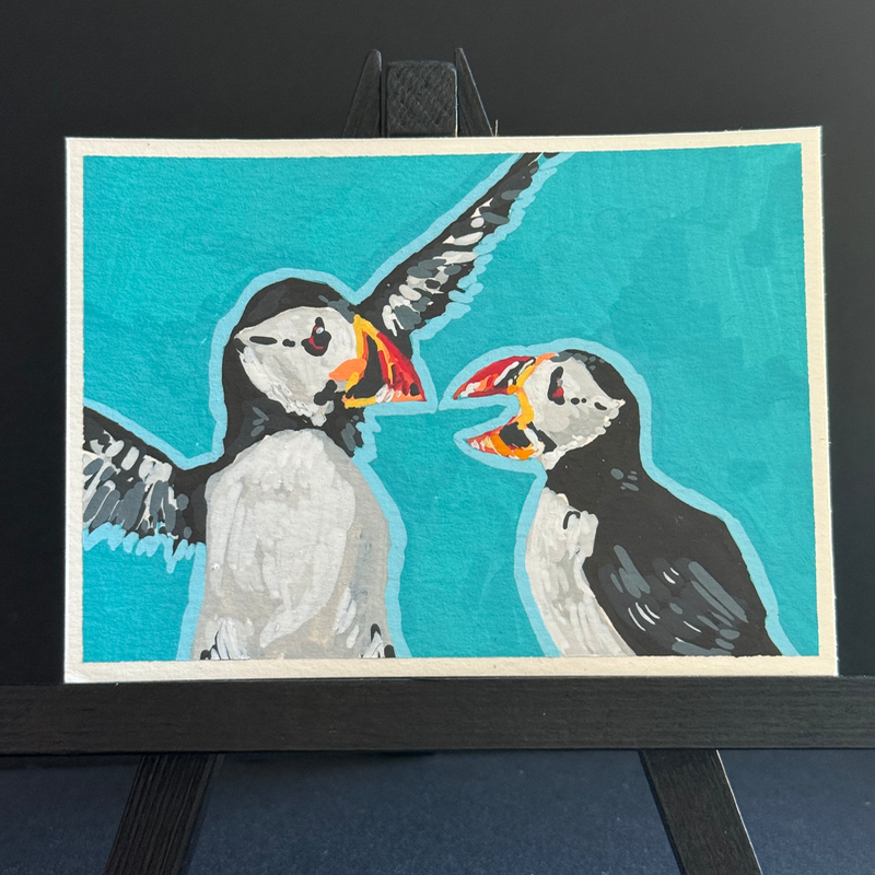 series ii: ‘world puffin day’ || card iii aceo art card