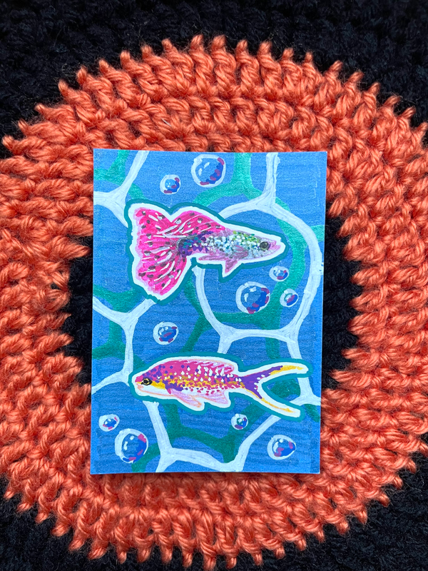 Under Waves 3/6 aceo art card