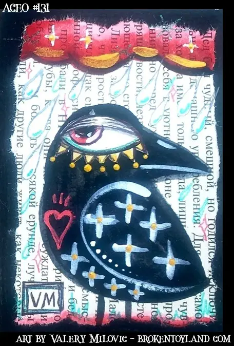 Broken Toyland ACEO ATC ooak originals number 131 aceo art card