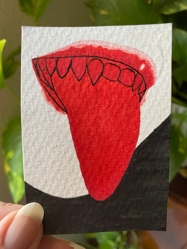 Teeth aceo art card