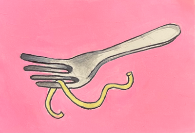 Forbidden Spaghetti aceo art card thumbnail 2