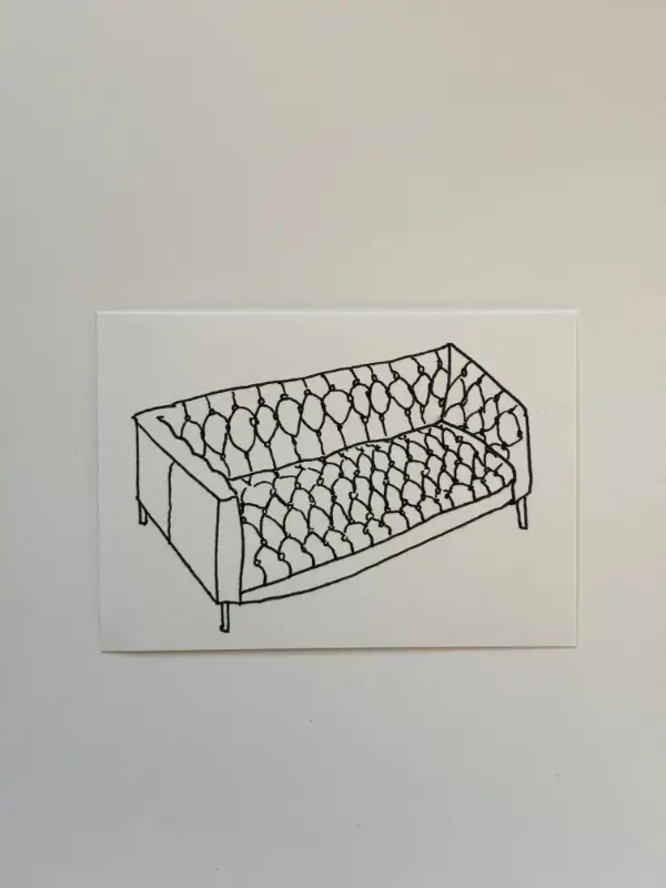 Leather Couch aceo art card