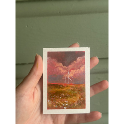Summer Lightning aceo art card thumbnail 2