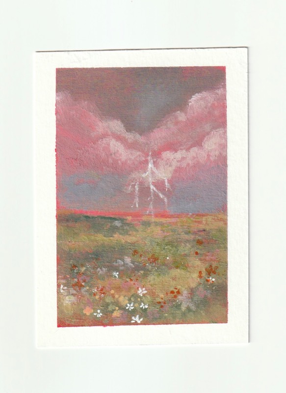 Summer Lightning aceo art card