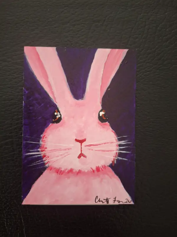 Pink petal aceo art card