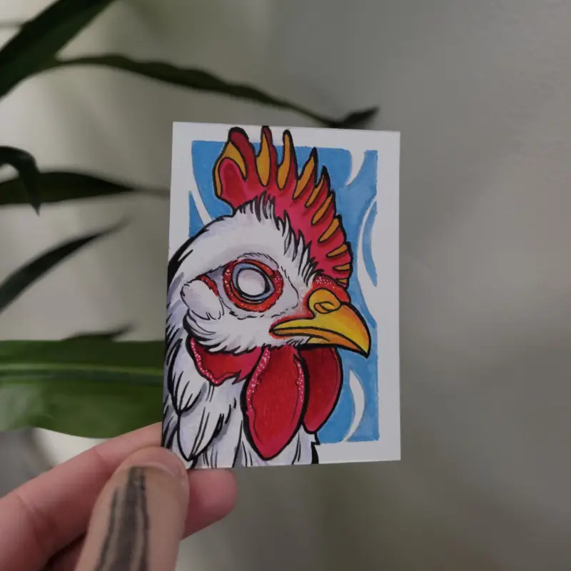 The Rooster aceo art card