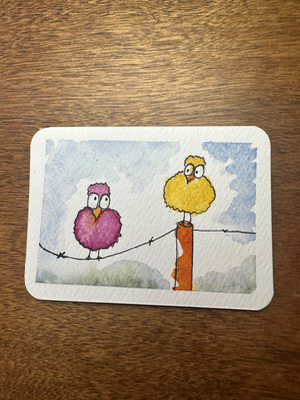 I Have the Higher Ground aceo art card thumbnail 2