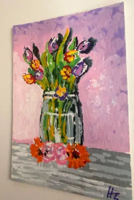 Floral Stillness Series – Seven Original ACEO - painting 7 of 7 - Botanical aceo art card thumbnail 2