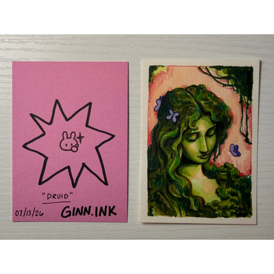 Druid aceo art card thumbnail 2