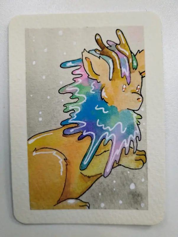 The Painted Lion 🦁 aceo art card