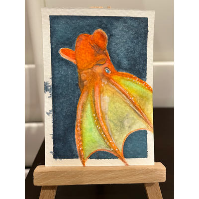 Vampire Squid: Dark Sea Creatures Series #1 aceo art card thumbnail 1