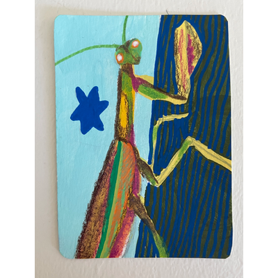 Mantis - original by Norah Mae aceo art card thumbnail 1