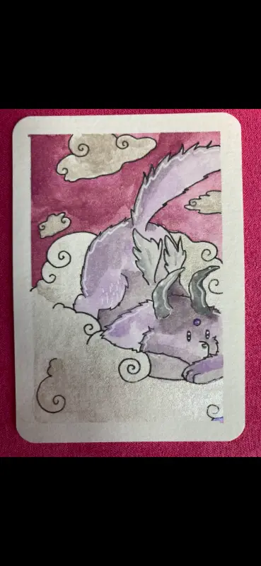Watching From The Clouds aceo art card