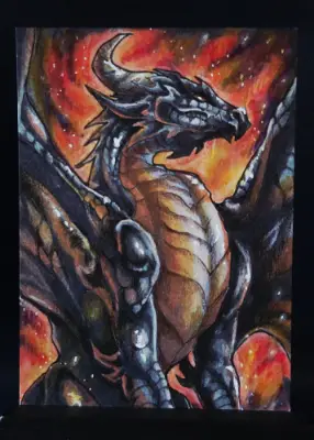 Dreadmaw, The Scourge of Fallen Kingdoms - Original Dragon ACEO - The Ancient Bloodline Series aceo art card thumbnail 2