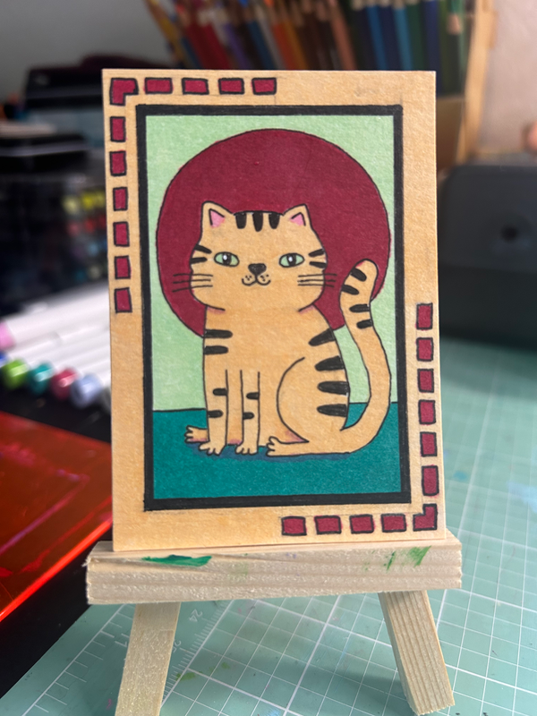 Orange Tabby aceo art card