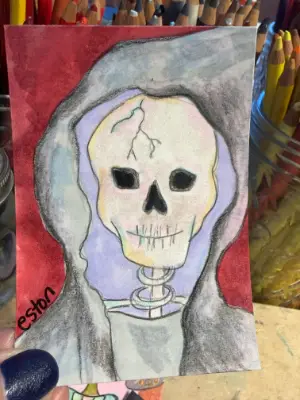 Grim the Teen Reaper aceo art card thumbnail 2