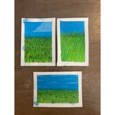 Grassy Field Bundle 2 aceo art card thumbnail 2