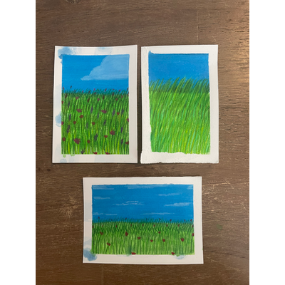 Grassy Field Bundle 2 aceo art card thumbnail 1
