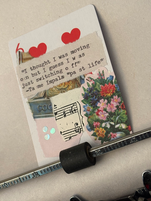 Rainy May #3 collage by Mazerzine Tame Impala quote aceo art card thumbnail 2