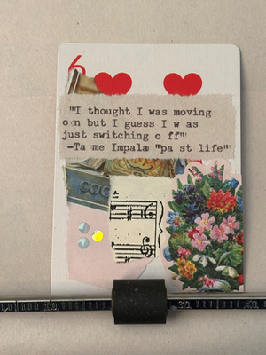 Rainy May #3 collage by Mazerzine Tame Impala quote aceo art card thumbnail 1