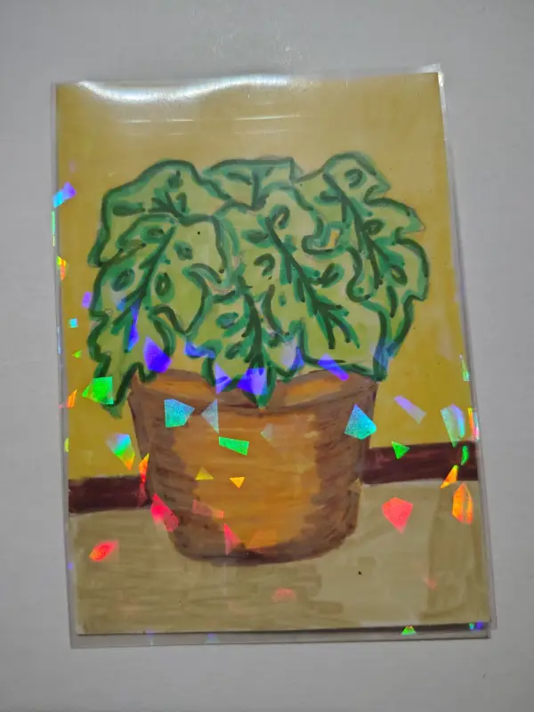 Houseplant terracotta ninthhouseoracle aceo art card