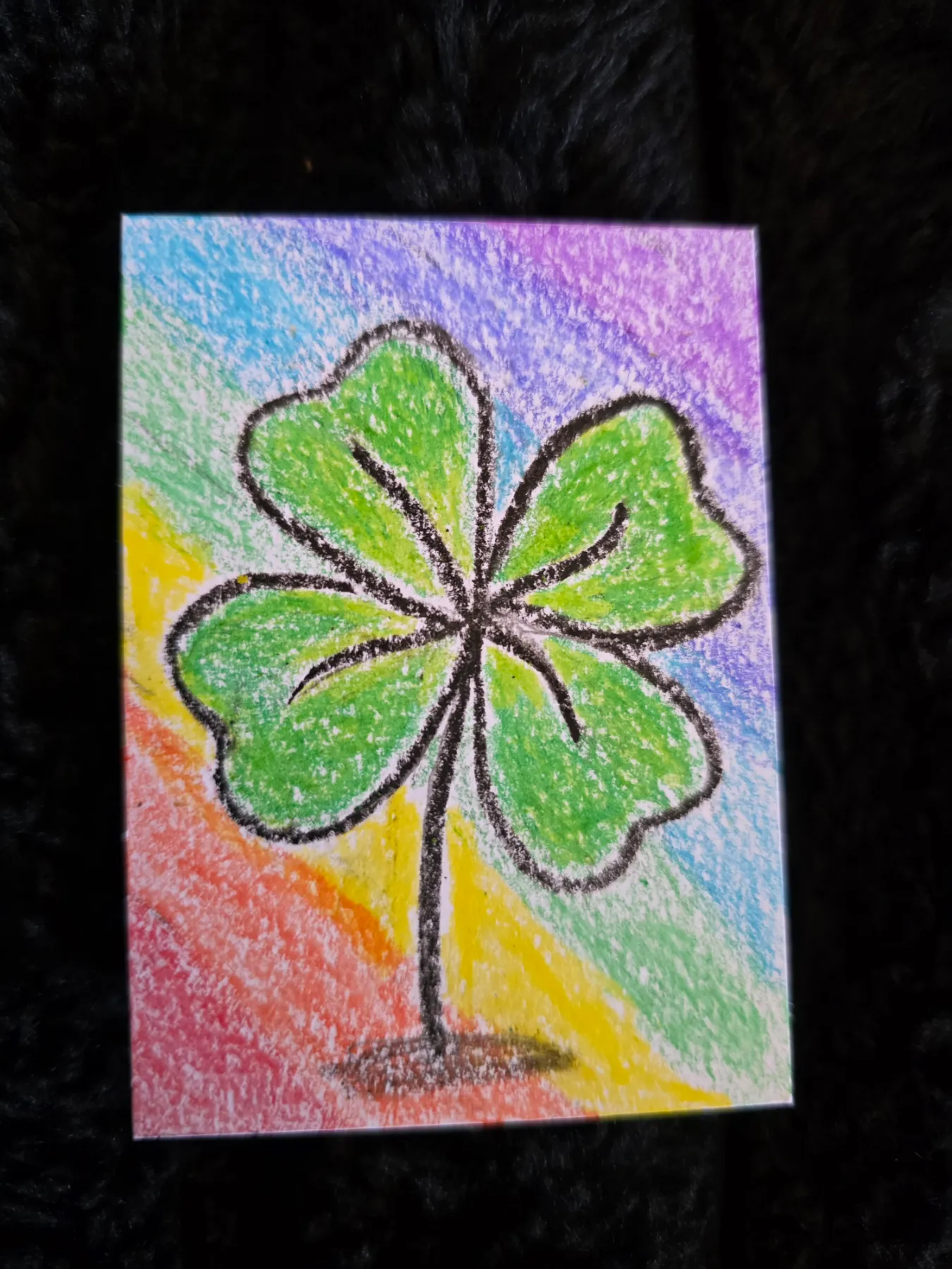 4 leaf clover aceo art card