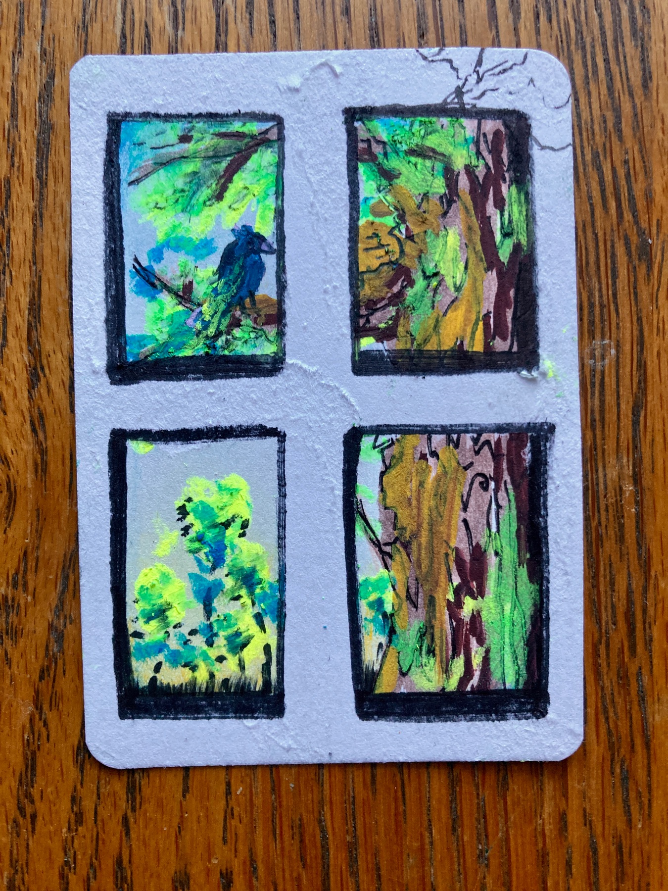 Cracked Window aceo art card