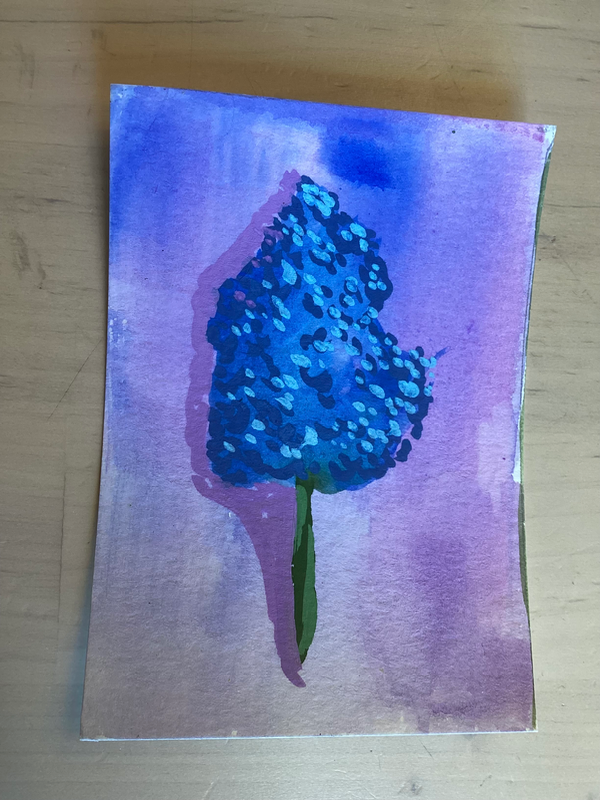Blue Wildflower aceo art card