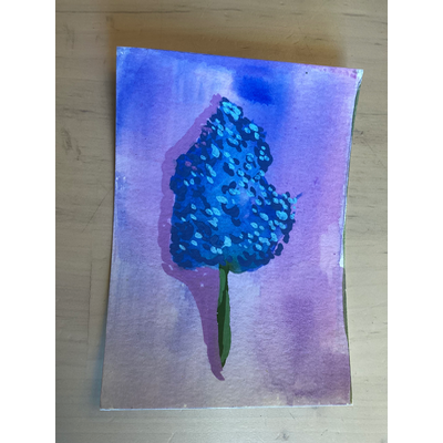 Blue Wildflower aceo art card thumbnail 1
