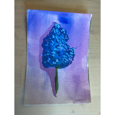 Blue Wildflower aceo art card thumbnail 2