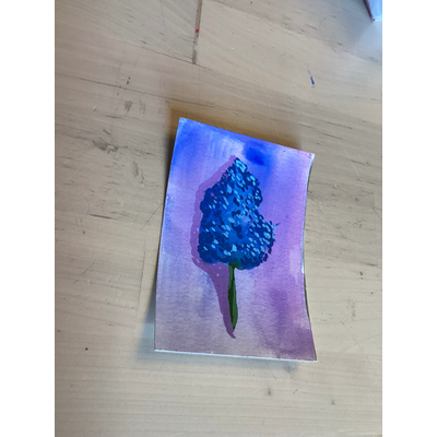 Blue Wildflower aceo art card thumbnail 3
