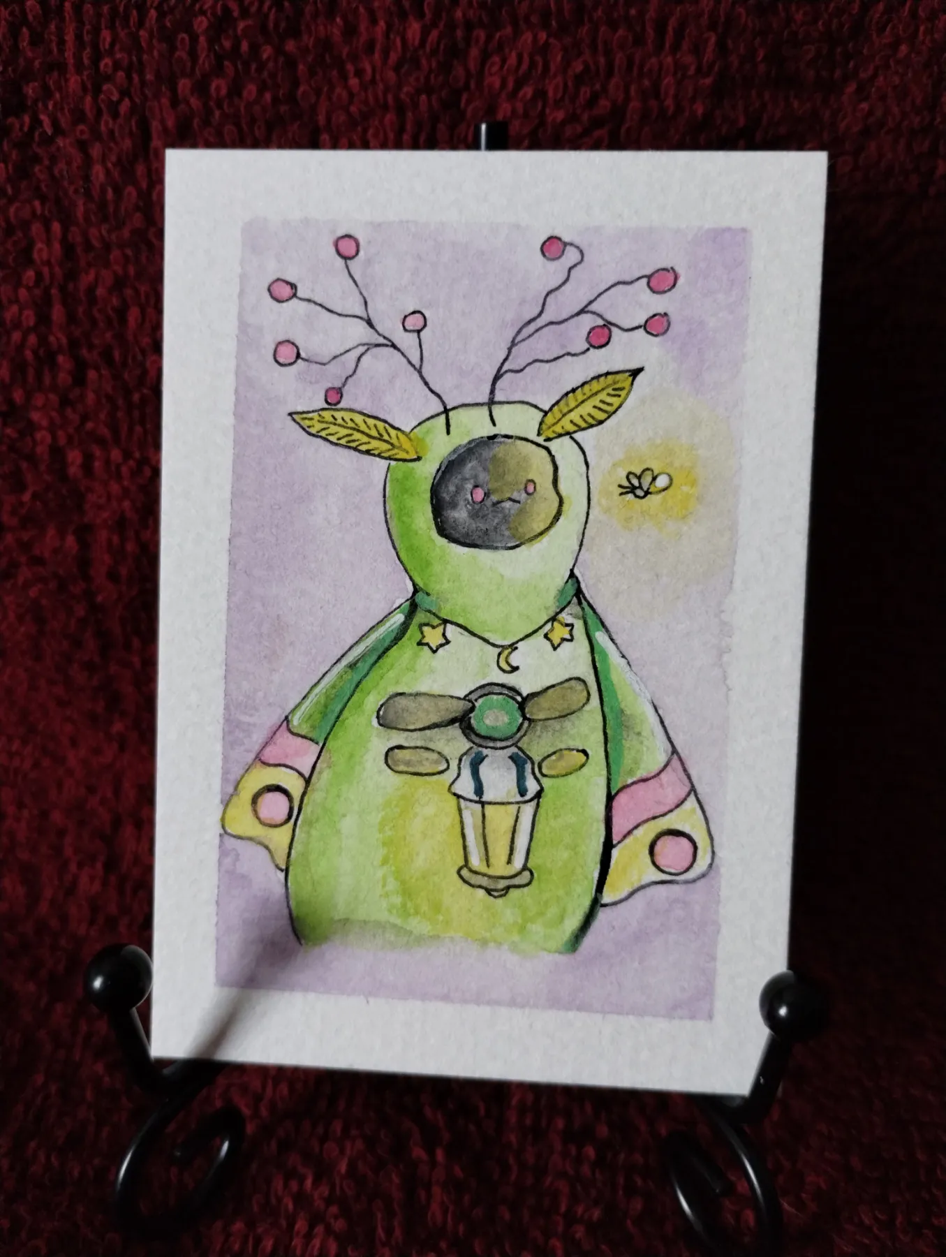 Lantern Moth aceo art card